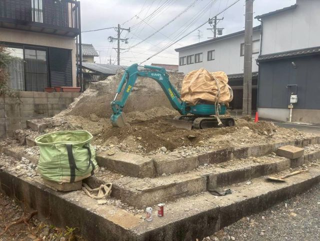 桑名市佛眼院　永代供養墓工事　⑨無縁塚解体